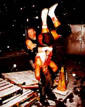 The Pileeeedriver! 
Someone stop the Damn match! -World of Wrestling Rocks(1999)